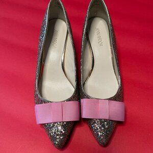 Glitter Bow Party Heels – Jenn Ardor Sparkle Pumps (Size 8.5)